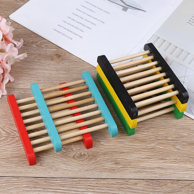 1 шт. полезное натуральное дерево крепкая ванная комната мыльница сливной лоток