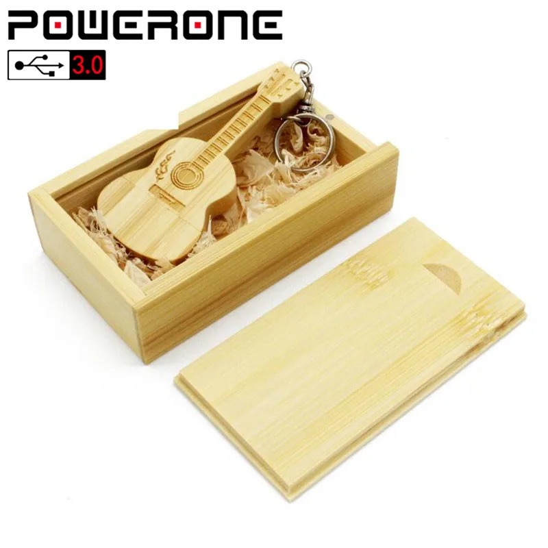 POWERONE USB 3.0 (free custom logo) Wood bamboo+box flash drive pendrive 64GB 32GB 16GB 4GB memory card personal gifts | Компьютеры и
