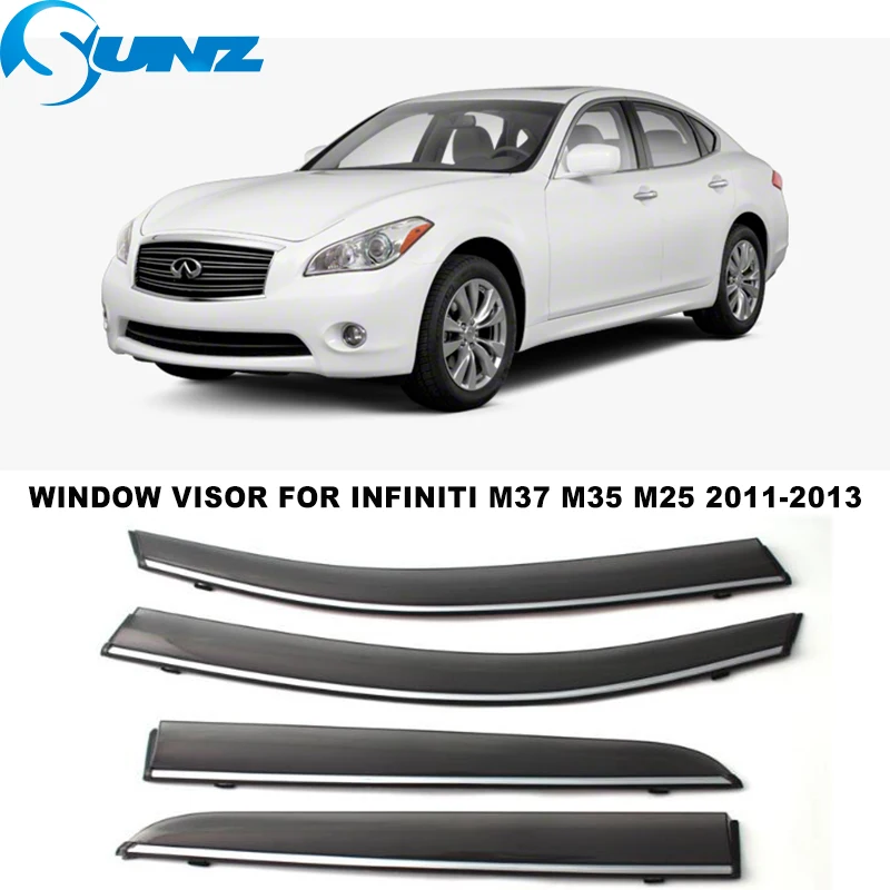 

Side Window Visor For Infiniti M37 M35 M25 2011 2012 2013 Sun Rain Deflectors Window Rain Guards SUNZ