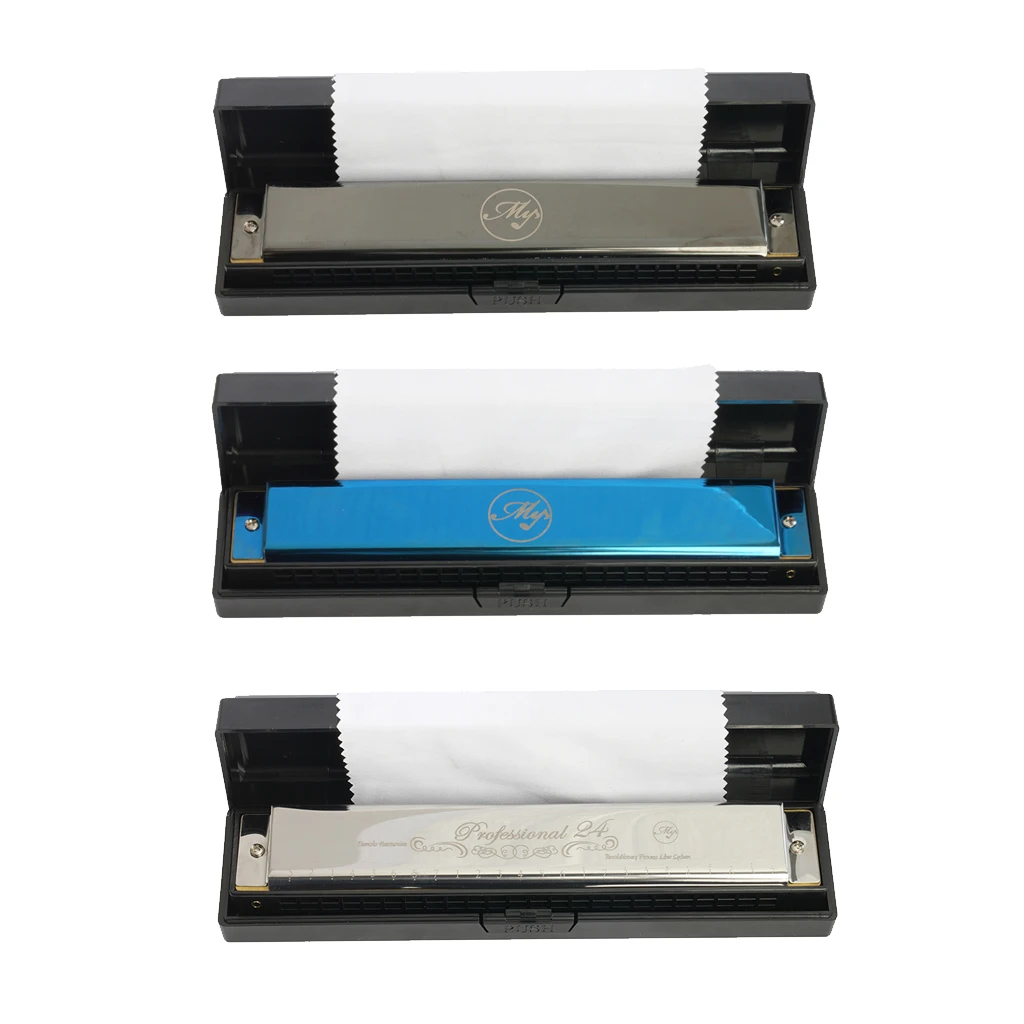 

Гармоника с кнопкой с 24 отверстиями, ротовой Органайзер с чистой тканью, подарок для профессионального игрока, музыкальный веер для начинаю...