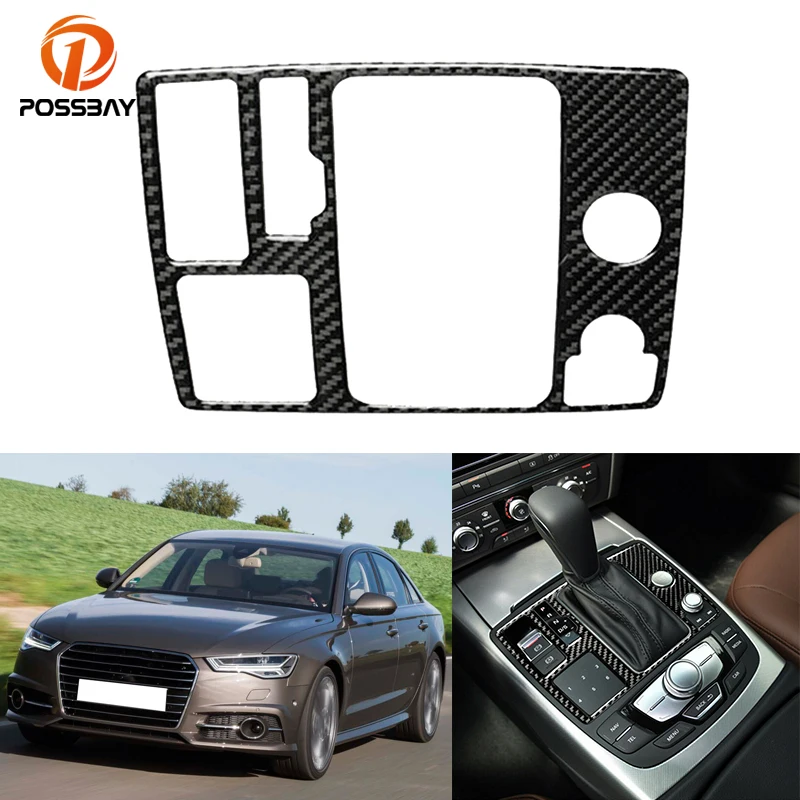 

Car Interior Gear Shift Panel Decor Trim Cover Carbon Fiber Style Accessories for Audi A6 A7 2012 2013 2014 2015 2016 2017 2018