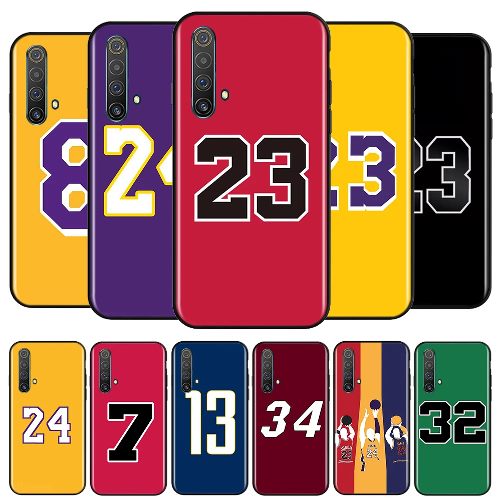 

Basketball 23 24 Number Silicone Cover For Realme V15 X50 X7 X3 Superzoom Q2 C11 C3 7i 6i 6s 6 Global Pro 5G Phone Case