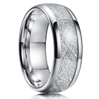 Мужское Винтажное кольцо из нержавеющей стали, 8 мм, с инкрустацией метеоритами
