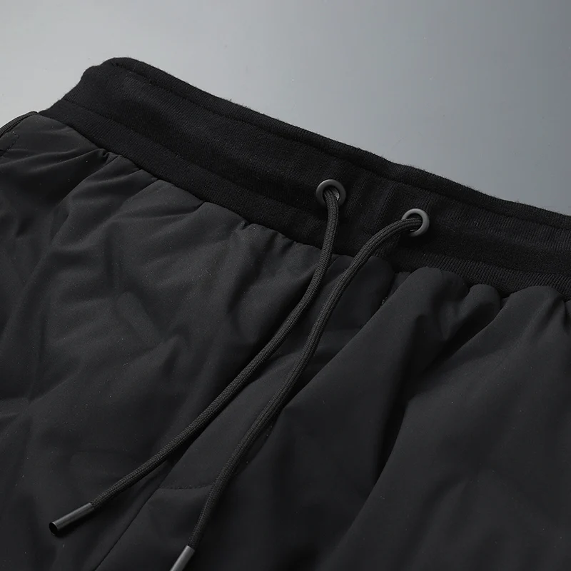 

Men's Winter Down Pants Men 2020 Black Waterproof Casual Straight Trousers Cold Proof Soft Shell Warm Cotton Baggy Pants For Men