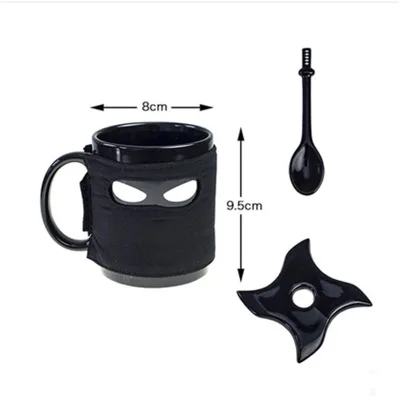 

Creative Anime Mug Coffee Milk Tea Cup with Spoon Cartoon Robo Japanese Mask Samurai Ceramic Cup Tumbler Mugs for Kids Gifts
