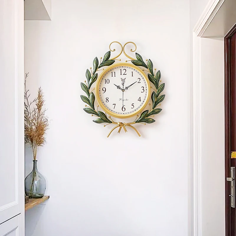 

Metal Nordic Wall Clock Luxury Antique Pendulum Vintage Giant Wall Clock Gold Art Reloj Pared Grande Home Products DE50ZB