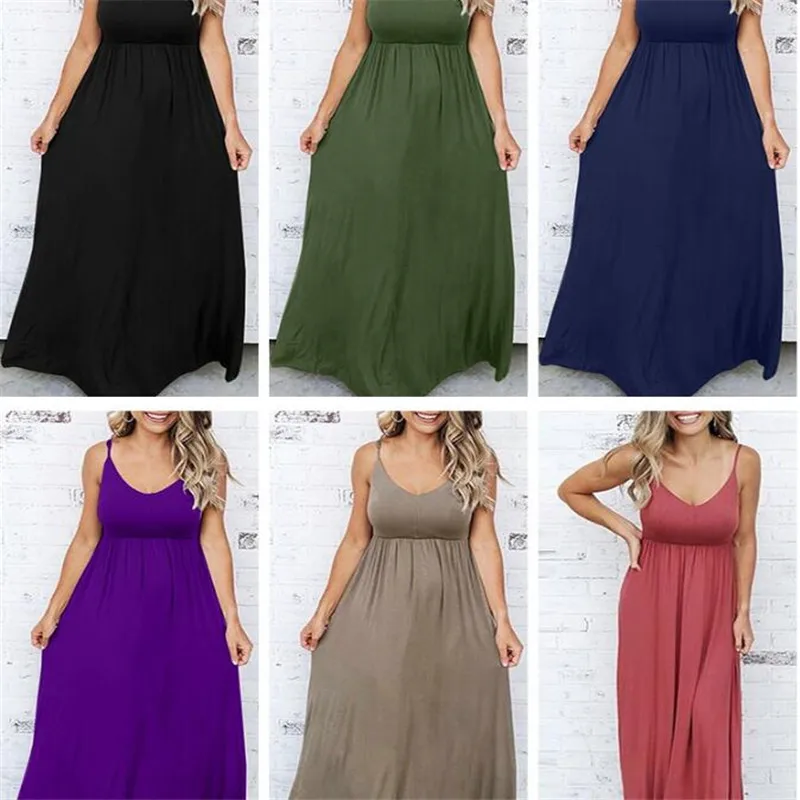 Женское повседневное свободное платье на бретельках женские вечерние платья