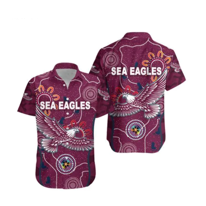 

USA Size Casual Mens Short Sleeve Stand Collar Loose Flying Eagle 3d Printing Splicing Hawaiian Shirt Quick Dry Beach Clothing