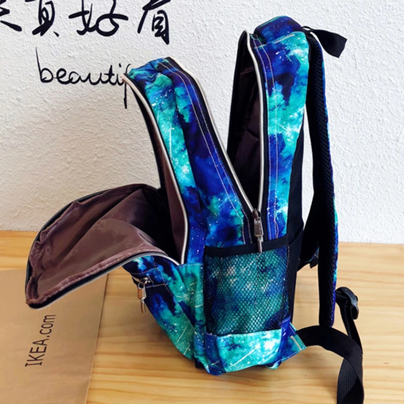 Многоцветный рюкзак Звездная Вселенная космическая Печать Рюкзаки для
