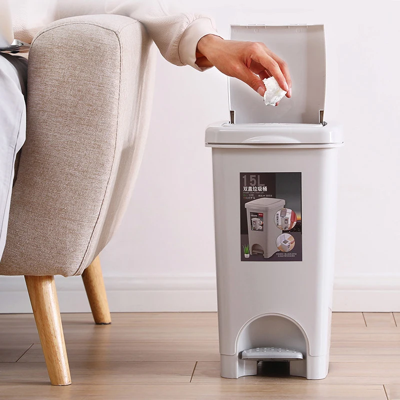 Мусорное ведро большого размера с пластиковым нажимом квадратные мусорные баки