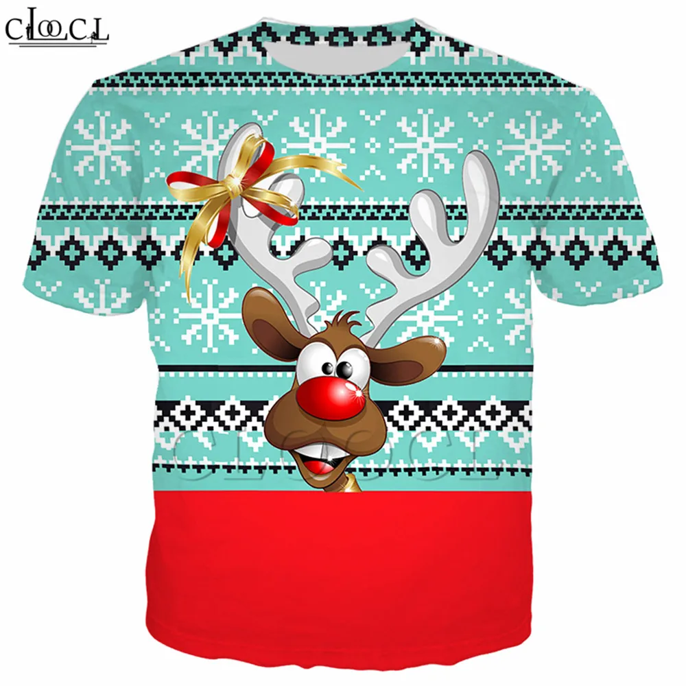 Merry Christmas Мужская Женская Футболка Harajuku 3D принт Jingle Bell Рождественский северный