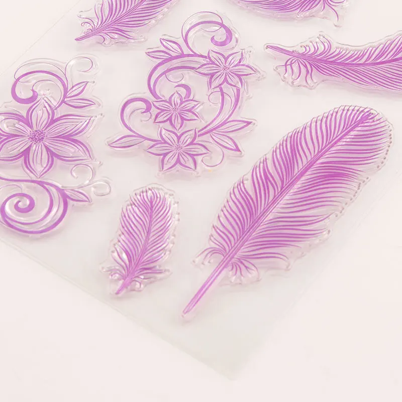 Transparent Stamp T5027 diy pda Scrapbook Clipbook Finished Product Chapter Feather | Канцтовары для офиса и дома