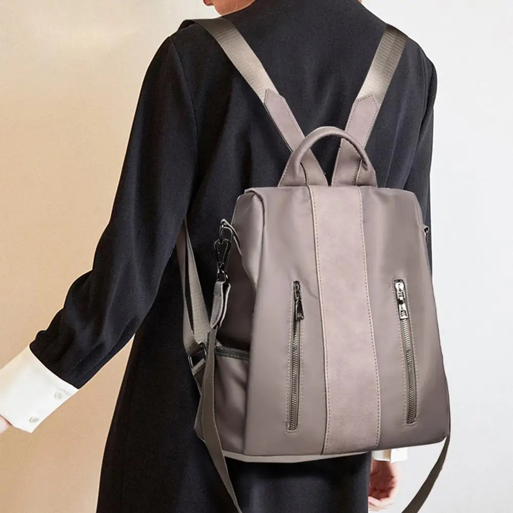 Женская сумка рюкзак на плечо модный однотонный нейлоновый Многофункциональный