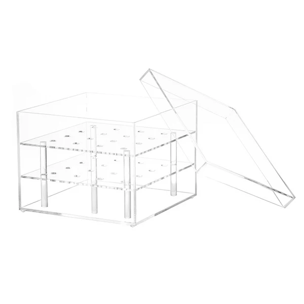 Новая мода прозрачный акриловый 16 цветов розы коробка макияж Органайзер