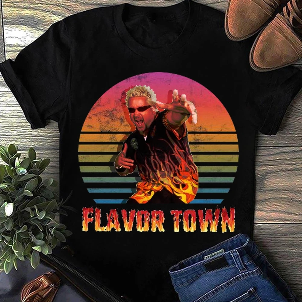 Футболка Flavor Town Flame Guy Fieri ShirtGuy | Мужская одежда
