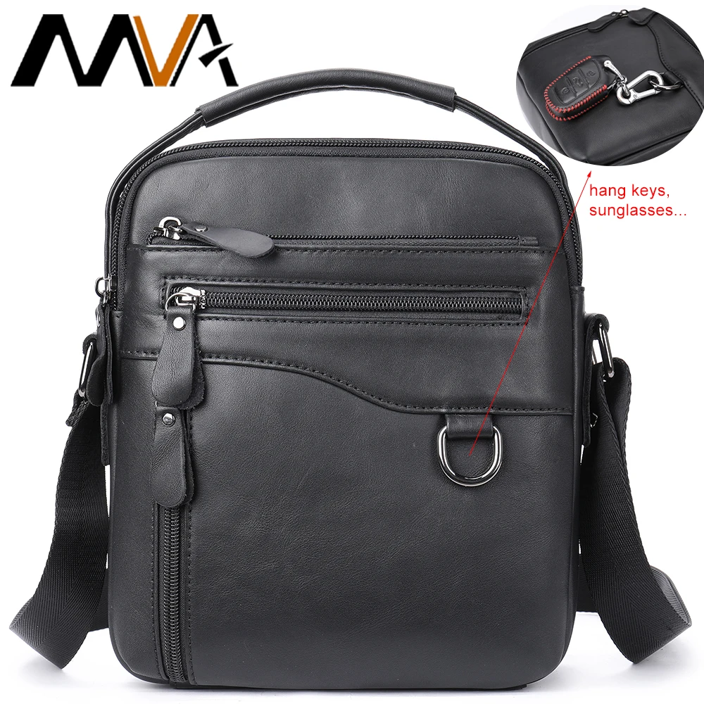 

MVA Men Bags Shoulder Crossbody Leather Shoulder Bag Man Husband Black Party Bag For Man Luxury Handbag For 7.9inch ipad 7012