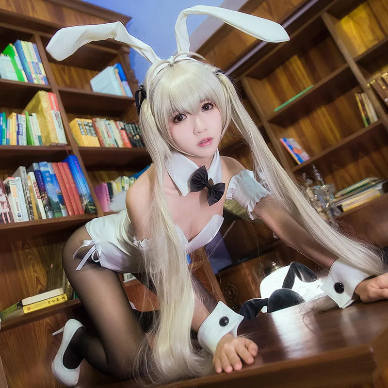 

Anime Sora Kasugano Cosplay Hot Sale Sexy Cute Bunny Yosuga No Sora Cosplay Costume White Costume + Wig + Shoes
