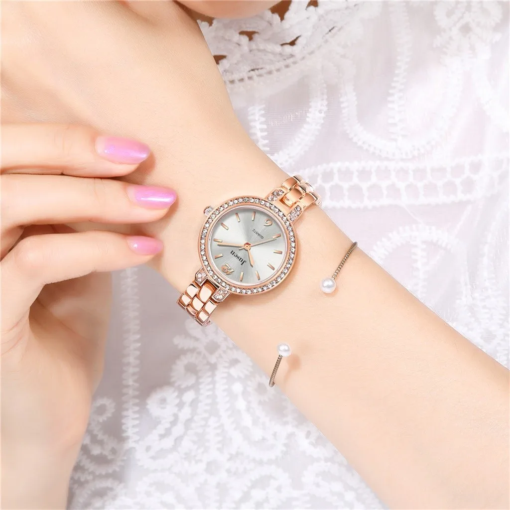 Женские роскошные Брендовые Часы простые инкрустированные часы с ремешком из