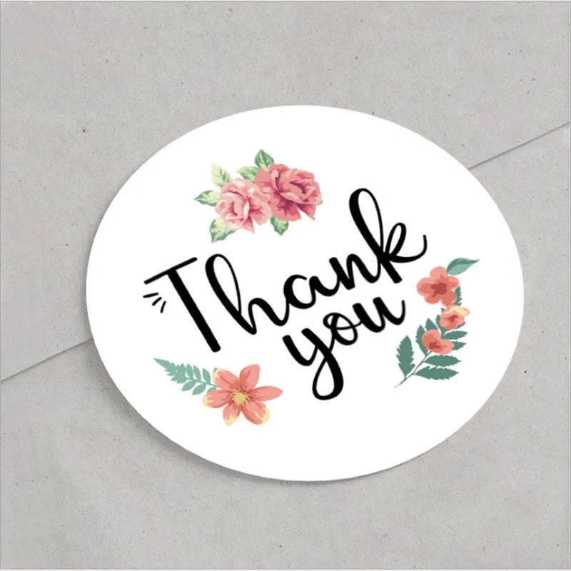 

120pcs/pack Sealing sticker THANK YOU round small size lace decoration cute Flower grass 20MM