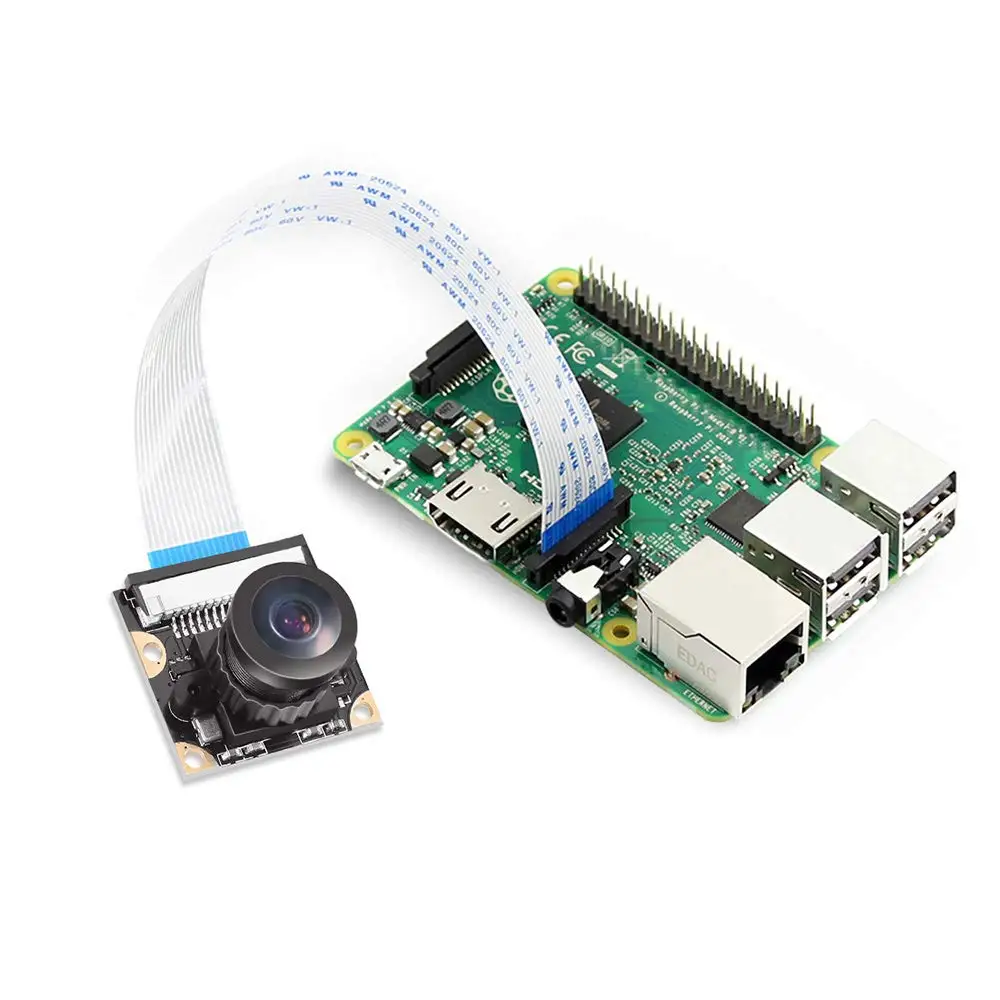 Веб камера с кабелем 1080P для HD Raspberry Pi 3 B/B + 2 Zero 5 МП широкоугольный 160 градусов рыбий