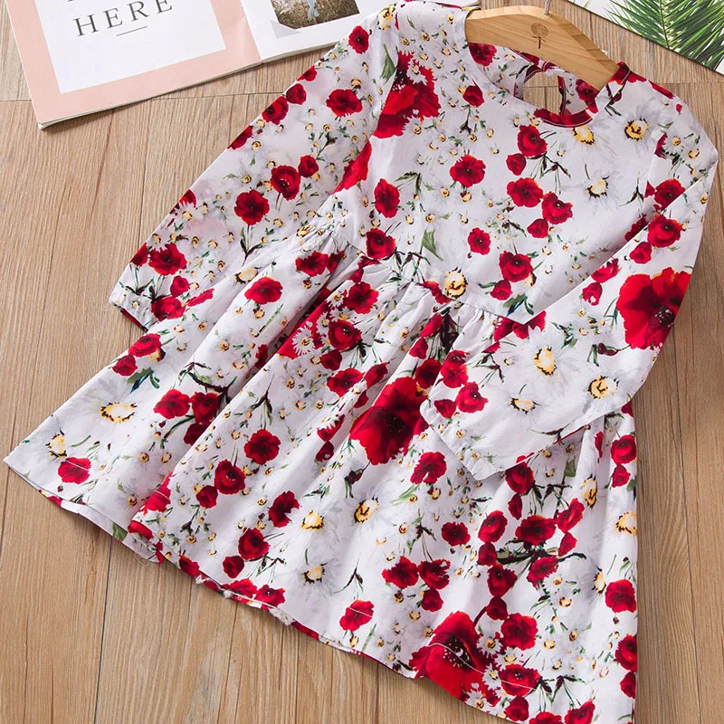 Новое платье для девочек одежда на весну и осень маленьких вечерние чные платья с