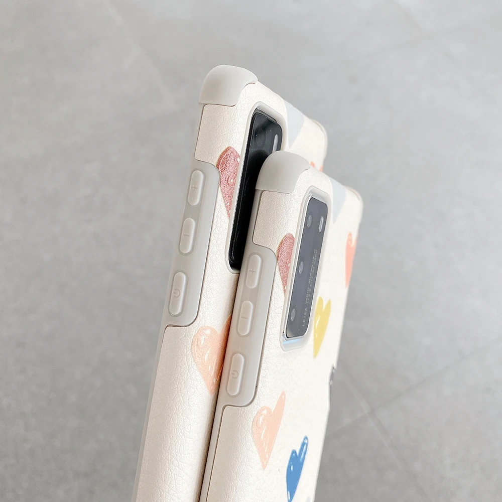

Cute Love Heart Korean Phone Case For Huawei P40 P30 Pro Mate 30 Pro Nova 7 6 5 Soft Couple Phone Back Cover Cases Coque