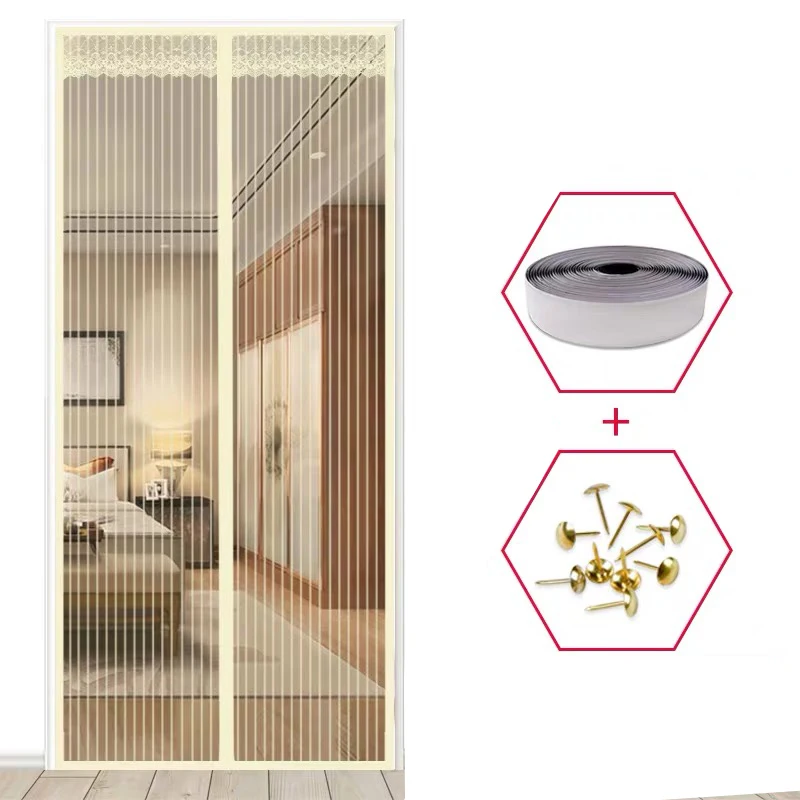 Подвесная магнитная сетка от комаров с волшебными наклейками для окон легкая