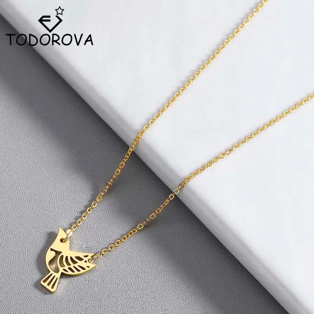 Todorova Collier Femme цепь из розового золота оригами в виде птицы Ожерелье s для женщин