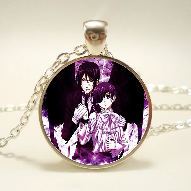 Модный металлический кулон Black Butler Kuroshitsuji Сиэль фантомхайв стеклянный купол