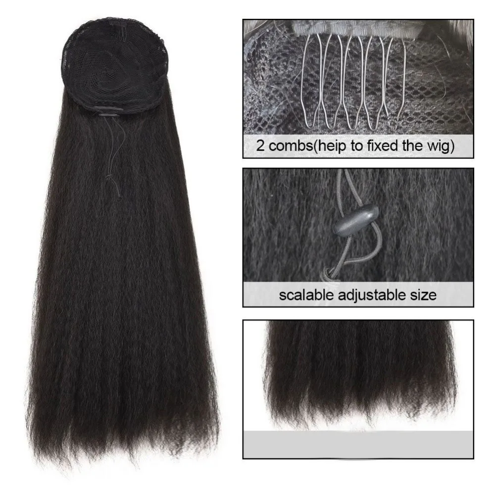 Jeedou Yaki прямые волосы хвост шнурок Updos хвостики 55 см 100 г черные коричневые