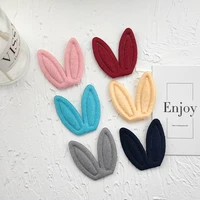 120pcslot 4 5x5cm plush padded rabbit ears appliques diy children hair accessories for clothes sewing supplies diy craft