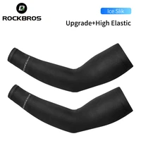 rockbros ice fabric running arm warmers uv protect arm sleeves basketball camping riding outdoors sports wear protective gear