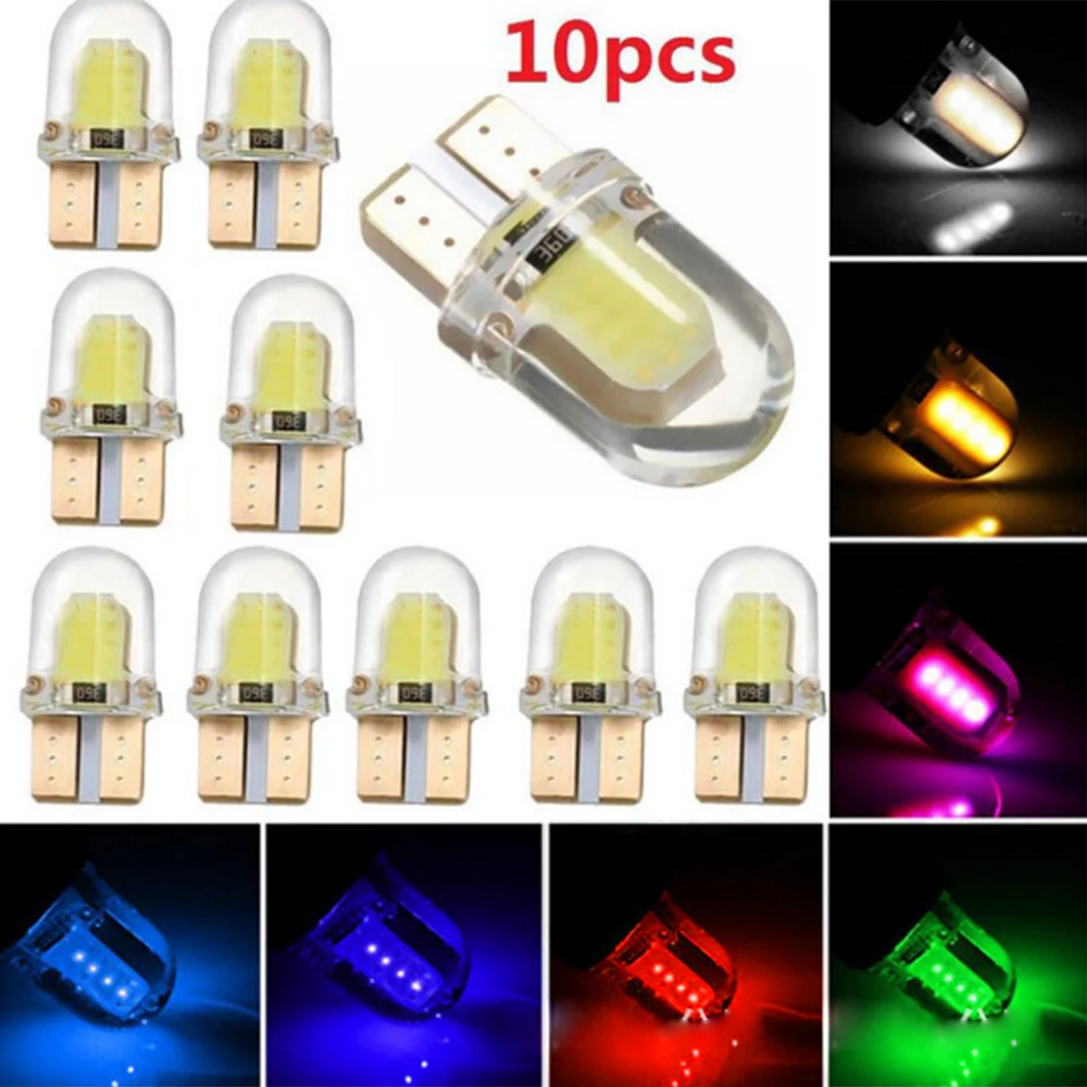 1/10/20 шт. светодиодный T10 194 168 W5W COB 8SMD кремнезема яркий свет белые Лицензированная