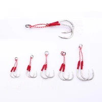 as 20pairslot fishing jig lure assist hook jigging double barbed hooks high carbon steel pesca leurre tackle device