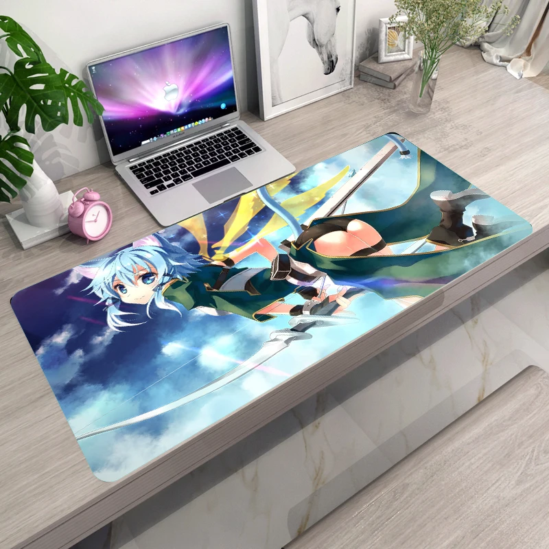 

MRGLZY Anime Big Mouse Pad Notepad Computer Desk Accessories Lock Game Pad Carpet Game Player Desktop Keyboard Carpet