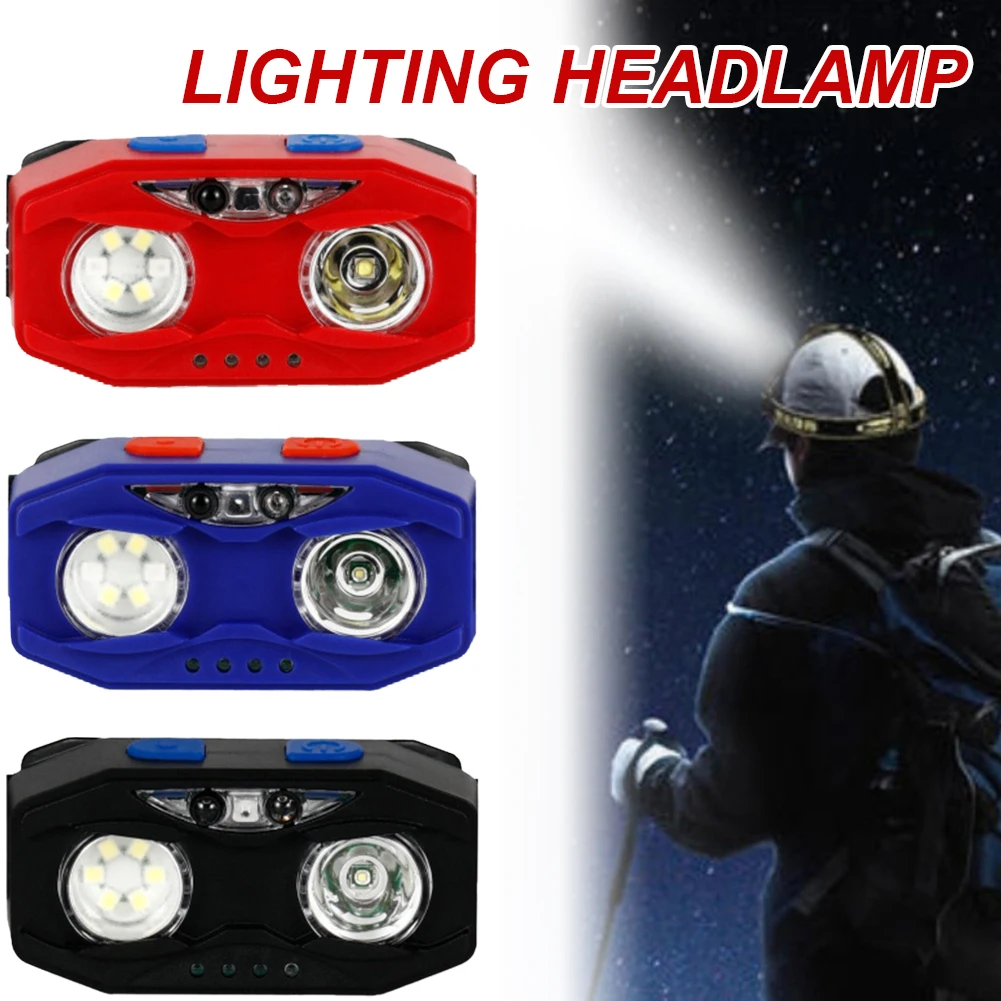 

Outdoor Headlamp USB Rechargeable Portable Headlight 4 Modes Sensor Lightweight Waterproof Flashing Light Torch Camping Cycling