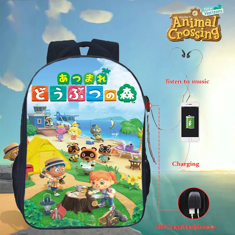 

Рюкзак с Usb-разъемом для девочек, модная Милая Детская школьная сумка с пересечением животных