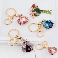 cute sparkling accessories keychain insect shape for girls bag crystal