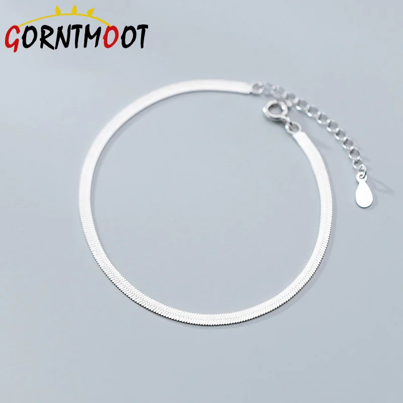 100% Стерлинговое Серебро 925 пробы цепочка из змеиных костей браслет