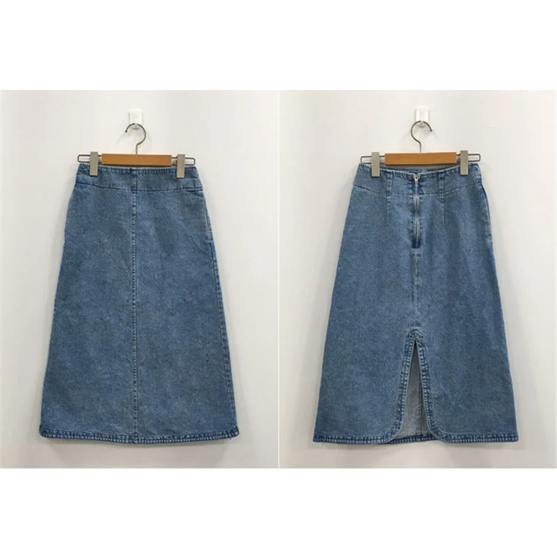 BGTEEVER с разрезом сзади средней талией облегающие джинсовые юбки женские осень