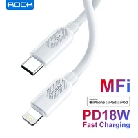 rock mfi usb type c to lightning cable for iphone 12 pro max 11 pro x xs se pd18w fast usb c charging cable for macbook pd cable