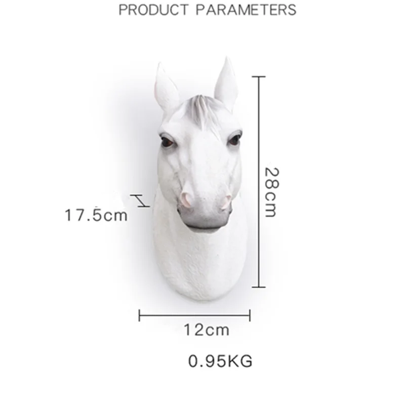 

SCULPTURE SCENE SMALL GARDEN STATUES HOME WEDDING DECORATION HORSE HEAD HANGING CREATIVE RESIN ANIMAL HEAD WALL ORNAMENT DOLLS