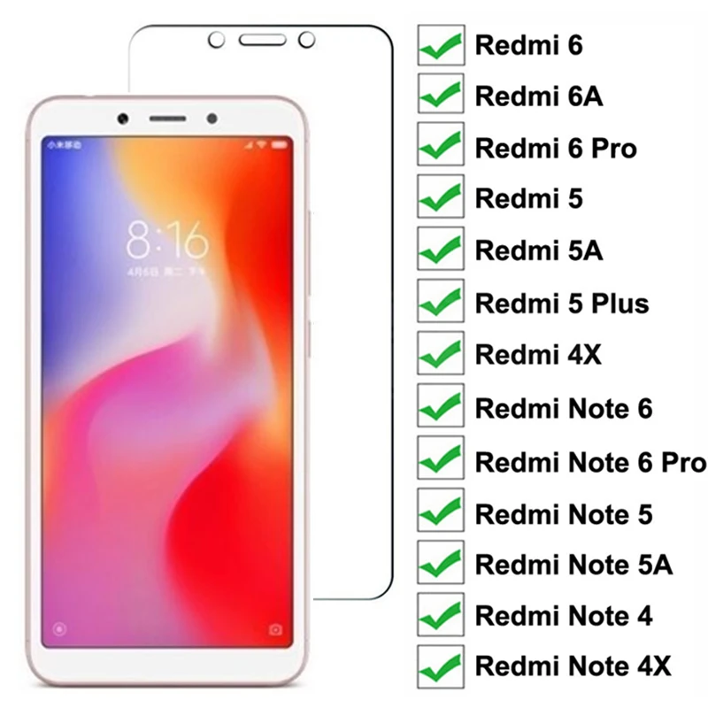 

9H Tempered Glass For Redmi 6 Pro 6A 5 Plus 5A 4X S2 Go K20 Screen Protector Glass Redmi Note 6 5 5A 4 4X Pro Protective Film