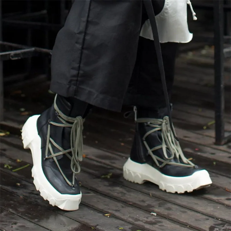 Botas hombre; коллекция года; Мужские ботинки в байкерском стиле; Модные Ботинки martin на платформе; мужская повседневная обувь с высоким берцем; 9#20/15D50