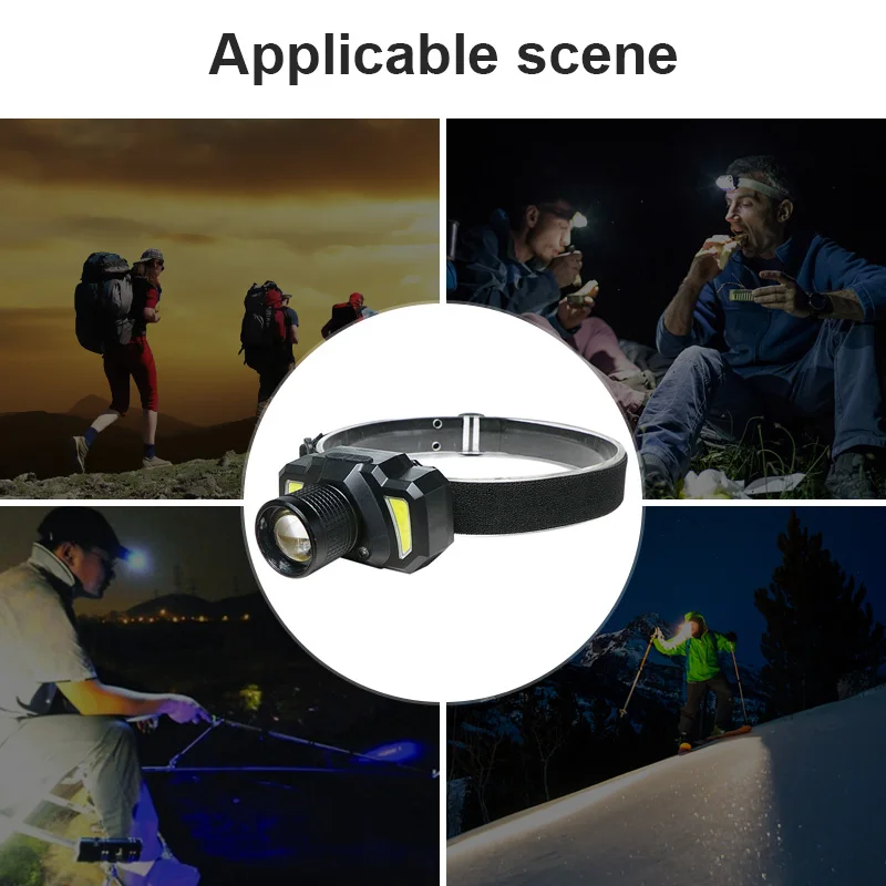

Smart Induction COB Led Head Light USB Charging Zoomable Headlamp Waterproof Outdoor Fishing Cycling Head Lamp