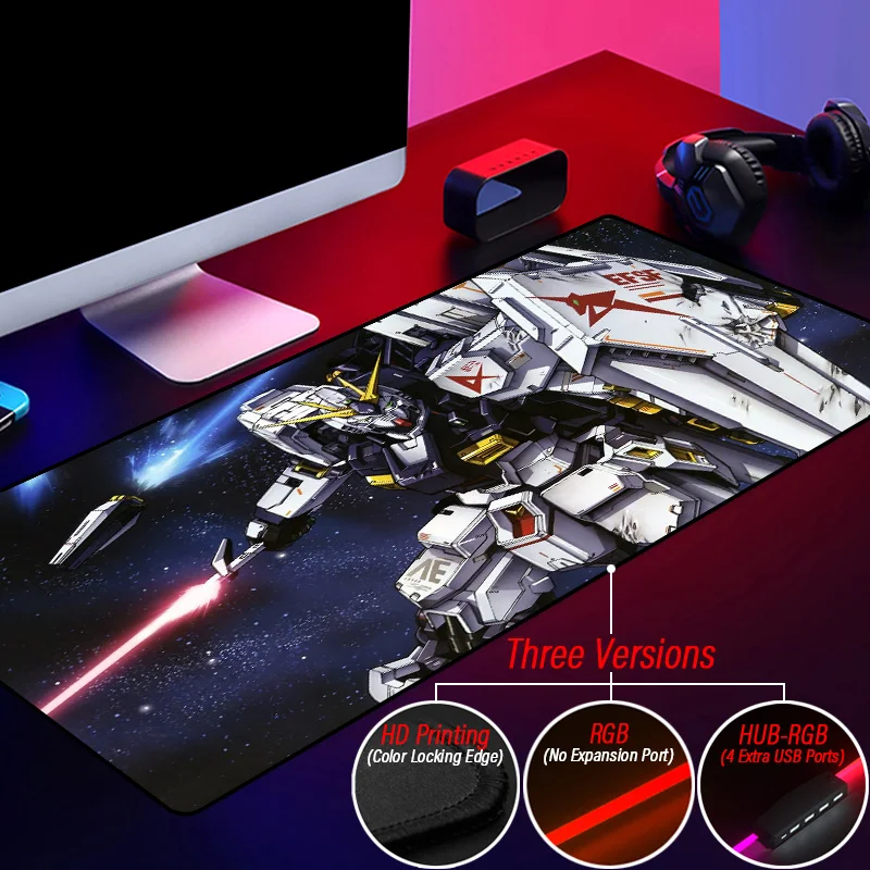 

Популярный игровой коврик для мыши RGB Zaku Gundam HUB, мульти-USB Коврик для мыши, HD DIY RX-0, единорог, пользовательский игровой коврик XXL, розовый Kawaii, иг...
