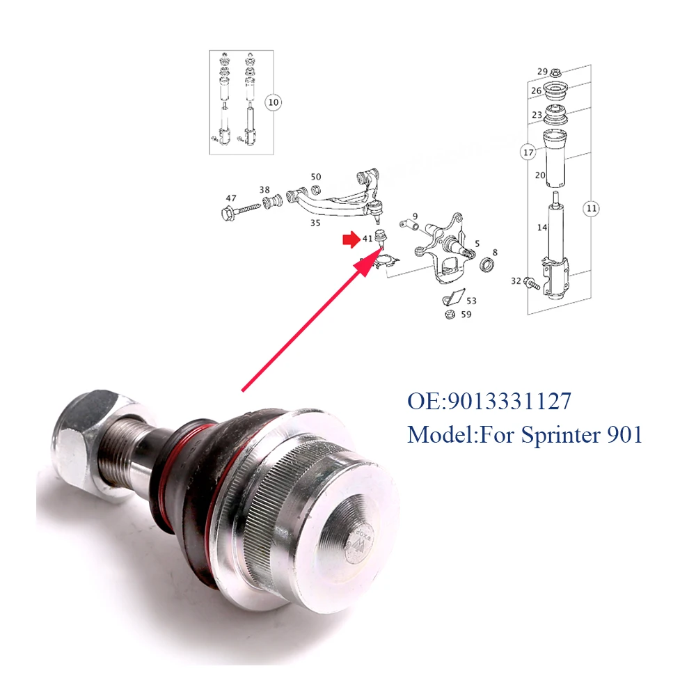 Шаровой шарнир для Sprinter 901 Oem 9013331127 9013330627 9013331227 9013330727 2D0407361A 2D0407361B|Шаровые шарниры|
