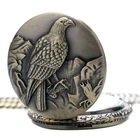 Винтажный памятный Орел, классическое тисненое бронзовое ожерелье, подвеска, карманные часы