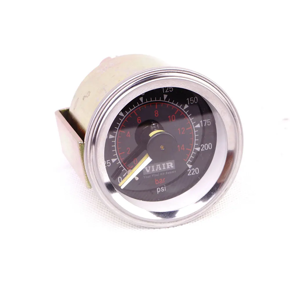 VIAIR черный барометр двухигольный Воздушный манометр 2 дюйма диаметр 52 мм 0 220psi с