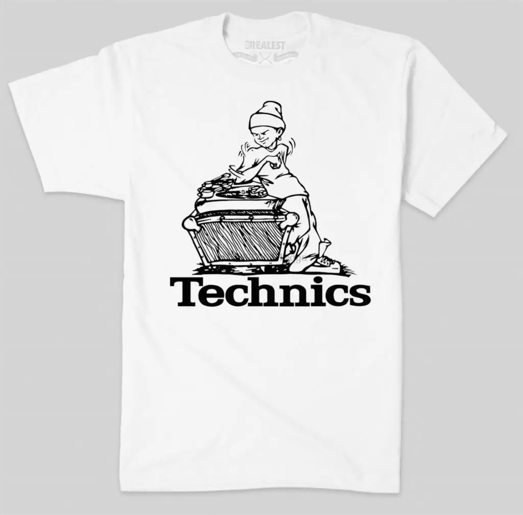 Классическая футболка TECHNICS Футболка DJ с рисунком в для мальчиков круглым вырезом